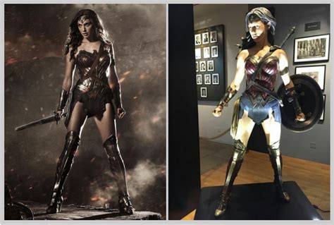 Side By Side Picture Of Wonder Womans Costume And The Suits Initial Debut Last Summer The