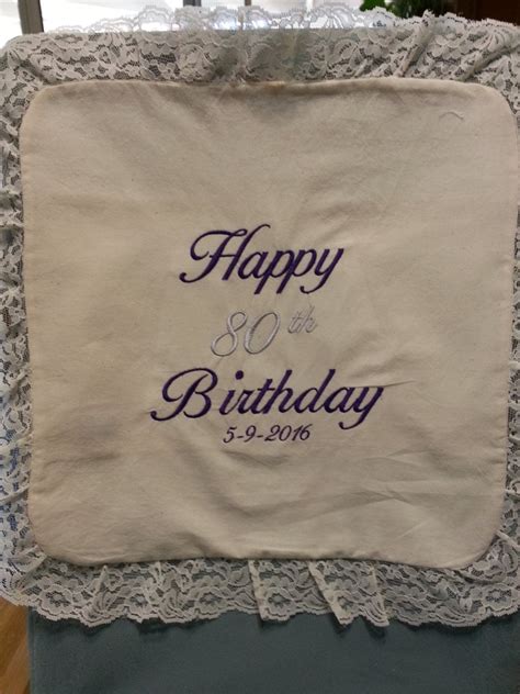 Custom Happy 80th Birthday Pillow Cover Unbleached Muslin Etsy
