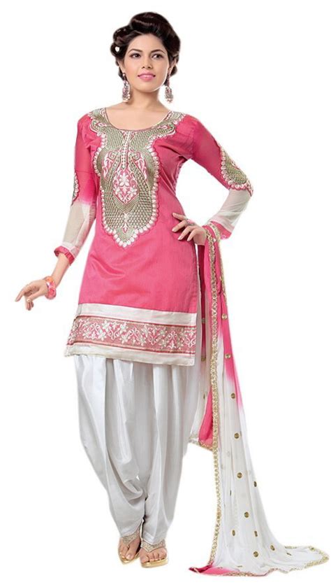 Pink Salwar Suit Dress Materials Fashion Clothes For Women