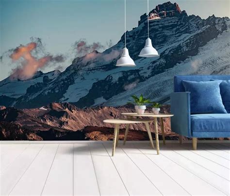 3d Majestic Snow Mountain Wallpaper Removable Self Adhesive Etsy