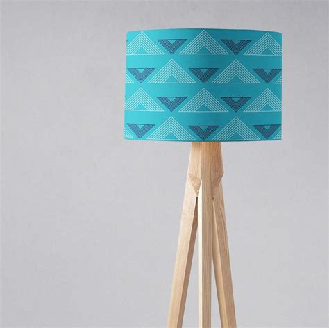 Blue Lampshade Geometric Lampshade Turquoise Lamp Shade Etsy Blue