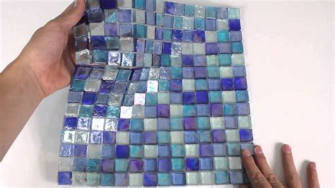 Iridescent Glass Mosaic Tile Cobalt Blend 1x1 120kelu11bl4