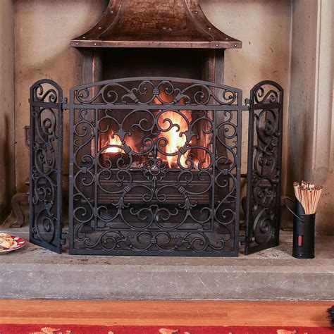 Ornate Antique Style Cast Iron Fire Screen By Dibor