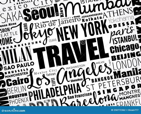 Travel Word Cloud Concept Made With Words Cities Names Business