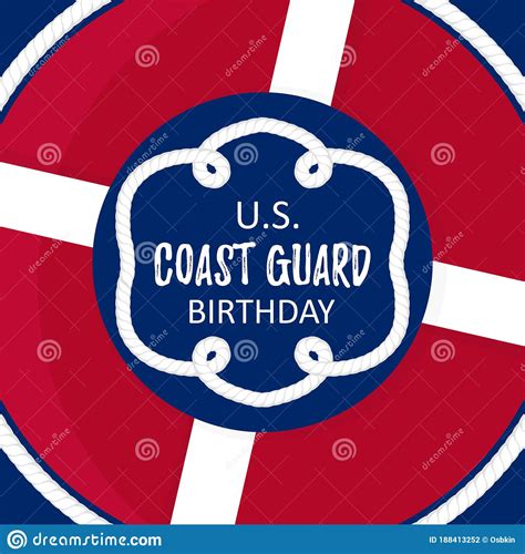 Us Coast Guard Birthday Vector Card Stock Vector Illustration Of