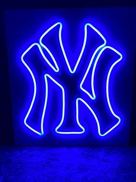 Led Neon New York Yankees Sign Sports Baseball Man Cave Light Etsy