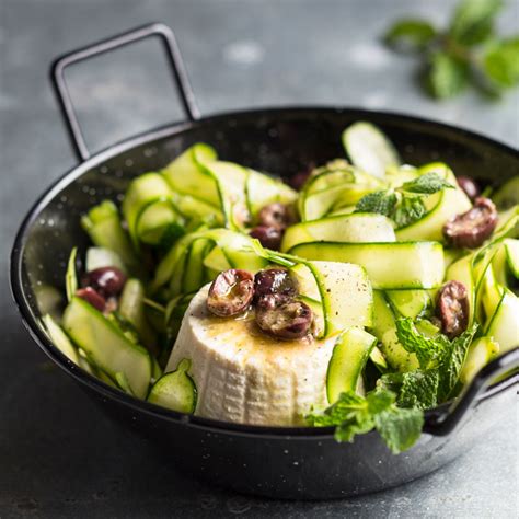 Marinated baby marrows and mince. Marinated raw baby marrow, ricotta and olive salad | Woolworths TASTE