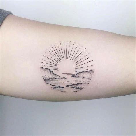 Image Result For Sun Behind Clouds Tattoo Sun Tattoos Sunset Tattoos