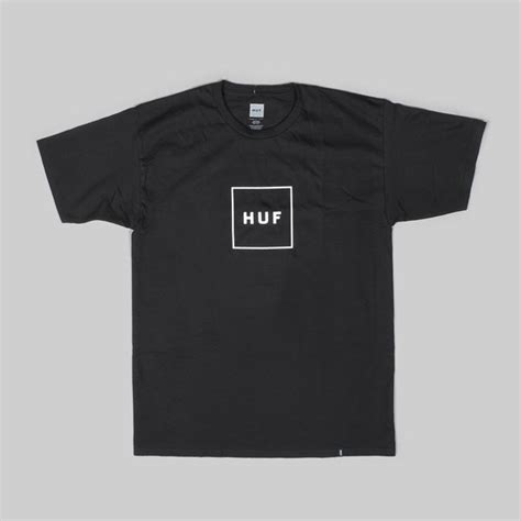 Huf Box Logo Ss T Shirt Black Huf Tees