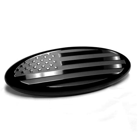 7inch Black Front Grille Tailgate Us Flag Oval Emblem Badge For Ford F