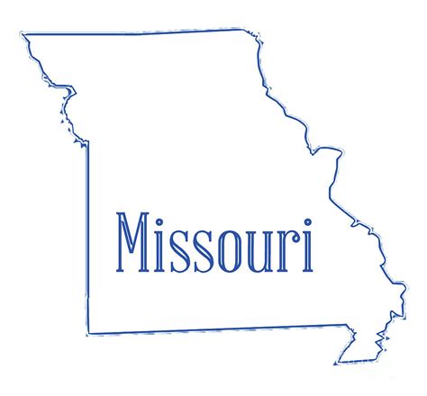 Missouri Map Outline Printable State Shape Stencil Pa