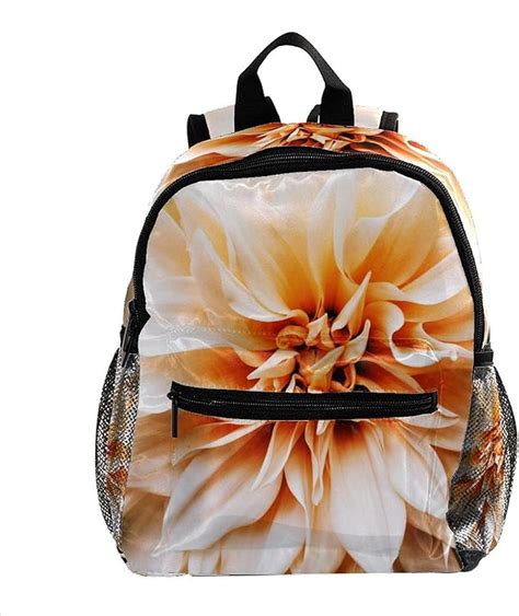 Travel Backpack Mini Backpack Small Bag Peach Dahlia Flower Bloom