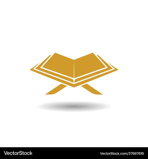 Al Quran Logo Islamic Logo And Book Logo Vector Image
