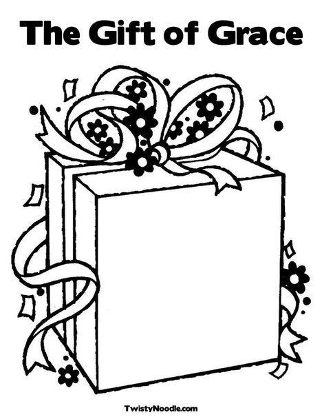 Coloring pages is a frequently use The Gift of Grace Coloring Page | Christmas present ...
