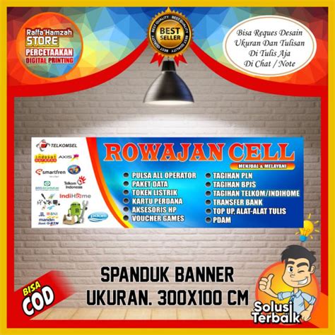 Jual Spanduk Backdropbanner Jualan Rowajan Cell Dan Lainnya Ukuran