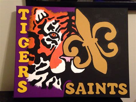 Lsu Tigers And New Orleans Saints Hybrid Painting By Sherri Henley