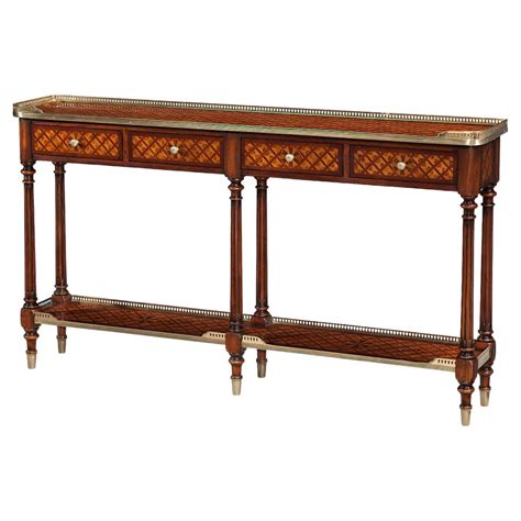 Oak Parquetry Two Tier Console Table For Sale At 1stdibs