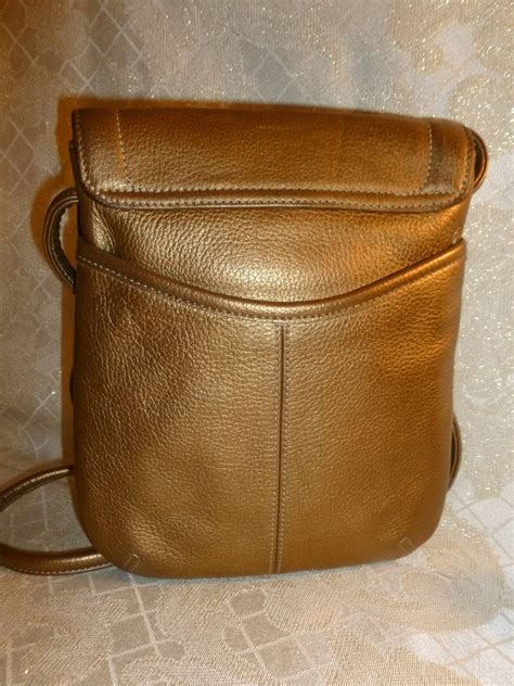 Tignanello Gold Leather Handbag Shoulder Or Cross Body Classic