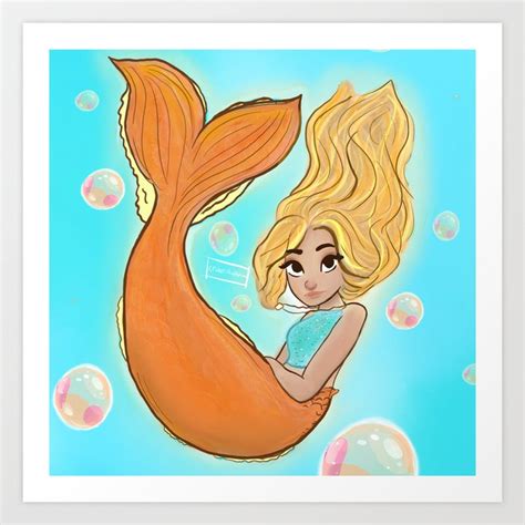 Summer Mermaid Art Print By Criderillustrations Society6