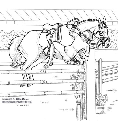 EquestrianColoringBooks | Show jumping, Coloring books, Equestrian