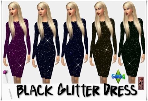 Black Glitter Dress At Annetts Sims 4 Welt Sims 4 Updates