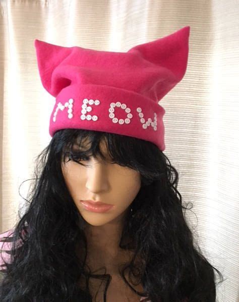 Womens Pink Cat Hat Etsy Pink Cat Hat Pink Ladies Pink Cat