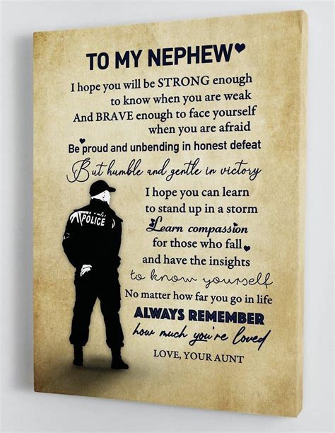 Divesart To My Nephew From Aunt Police Matte Canvas Gift From