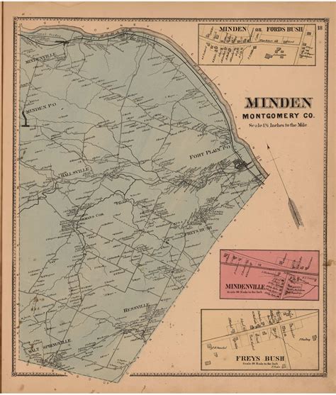 Minden Montgomery Co New York 1868 Old Town Map Reprint