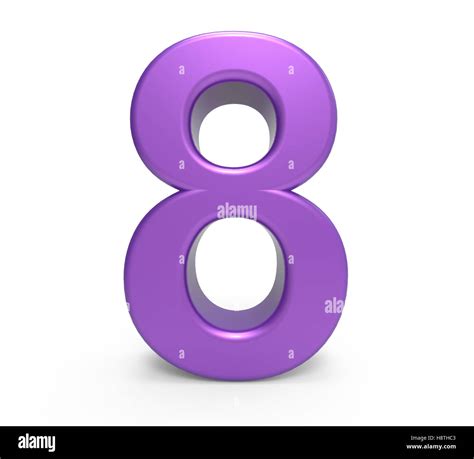3d Rendering Purple Number 8 Isolated White Background Stock Photo Alamy
