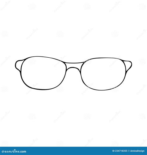 Black Doodle Glasses Icon Eyeglasses And Sunglasses Illustration Stock