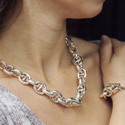 Chunky Sterling Silver Necklace And Bracelet Set By Otis Jaxon