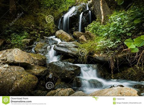 Cascade Falls Over Mossy Rocks Stock Image Image Of Canyon National