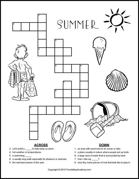 1st Grade Crossword Puzzles