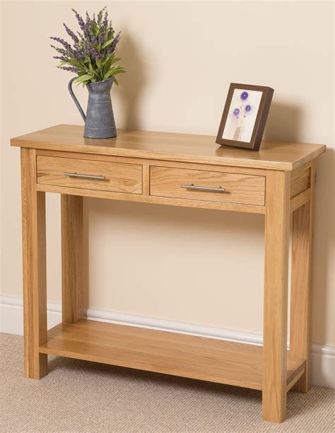 Oslo Solid Oak Console Table Oak Furniture King