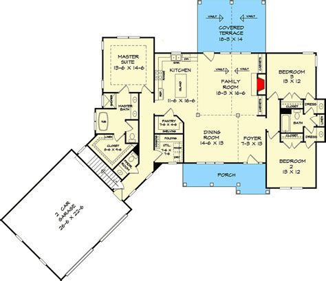 2000 Square Foot Craftsman House Plan With Angled Garage 360081dk