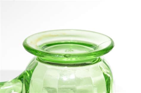 Hazel Atlas Green Depression Glass Pitcher Colonial Honeycomb Etsy