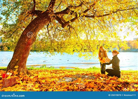Mother And Daughter In Autumn Nature Stock Photo Image Of Autumn