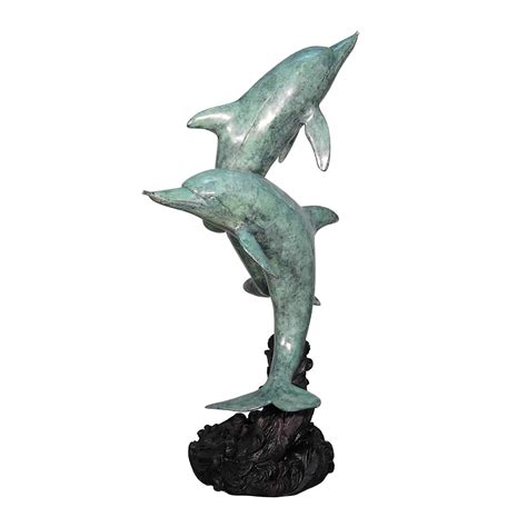 Two Dolphins Sculpture In Bronze Bronze 28792
