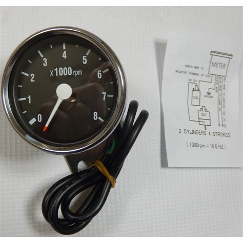 Electronic Tachometer 0 8000 Rpm Stainless Steel Body 60mm Diameter