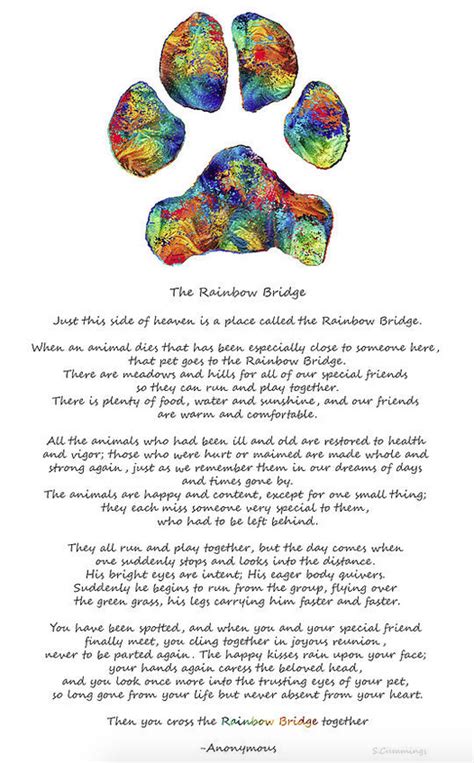 Rainbow Bridge Dog Poem Printable Printable Ring Sizer Wizard