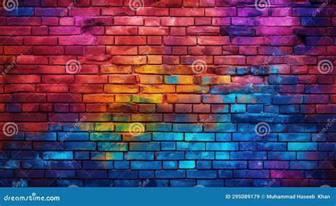 Colorful Brick Wall Graffiti Stock Illustration Illustration Of
