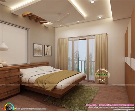 Modern Home Interiors Of Bedroom Dining Kitchen Kerala