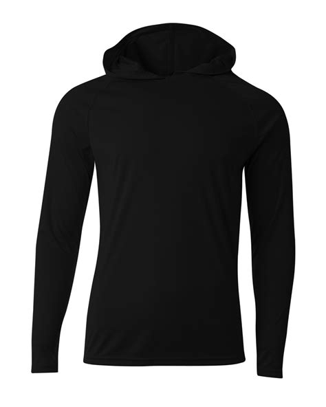 A4 N3409 Mens Cooling Performance Long Sleeve Hooded T Shirt Shirtspace