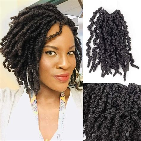 6 Packs Pre Twisted Spring Twist Hair 10 Inch Short Curly Spring Pre Twisted Braids Synthetic