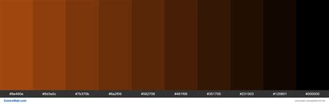 Shades Xkcd Color Burnt Sienna B04e0f Hex Colors Palette Colorswall