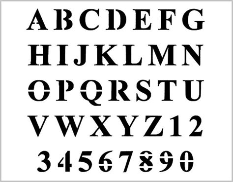Times New Roman Alphabet Stencil 1 Inch Newspaper Font Set Etsy