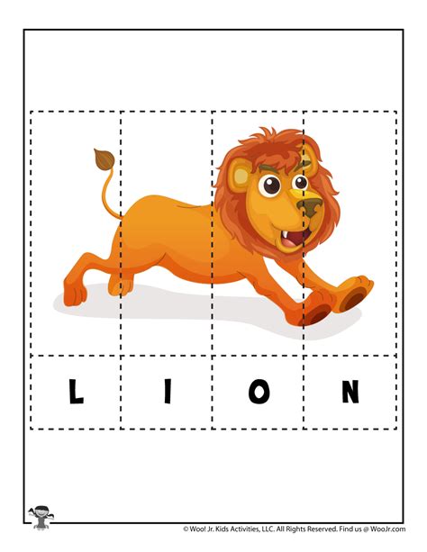 Printable Animal Spelling Puzzles Woo Jr Kids Activities Children