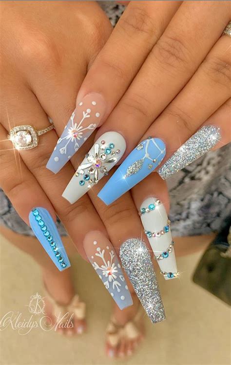 20 Elegant Acrylic Blue Nails Design For Coffin And Stiletto Nails