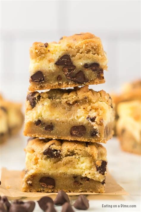 Chocolate Chip Cookie Cheesecake Bars And Video Easy Dessert Idea