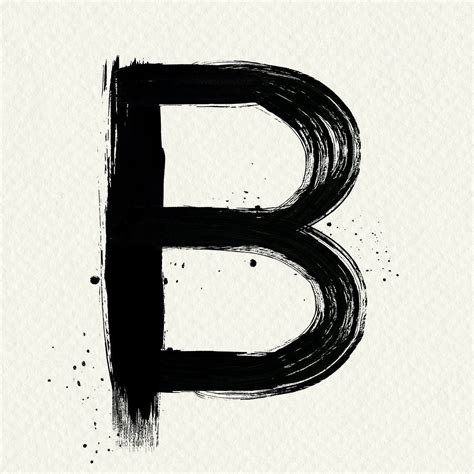 Letter B Brush Stroke Hand Drawn Font Style Psd Free Image By
